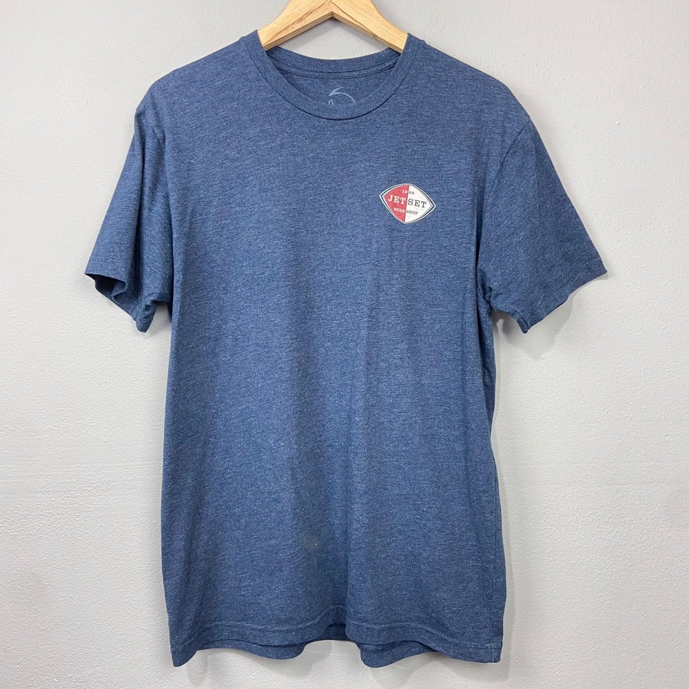 Jet Set Surf‎ Shop T-Shirt Graphic Tee Mens Size L Retro Streetwear Casual Beach